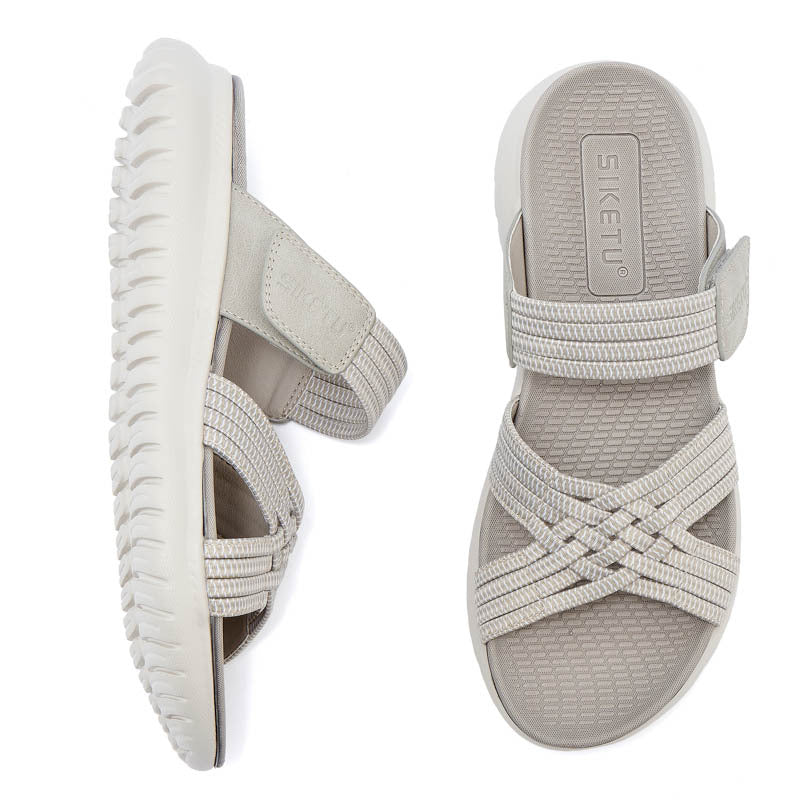 Lina Bequeme Slip-On-Sandalen mit Fußbett