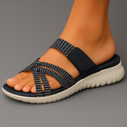 Lina Bequeme Slip-On-Sandalen mit Fußbett