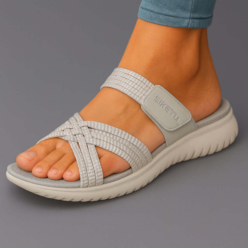 Lina Bequeme Slip-On-Sandalen mit Fußbett